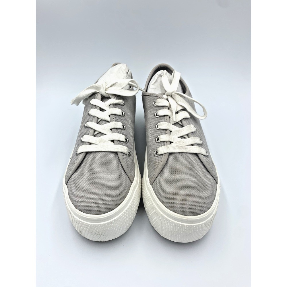 Steve Madden Platform Sneakers Womens Grey Canvas Low Top Lace Up Shoes NWO Box - Picture 3 of 6